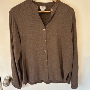 Eileen Fisher windowpane rayon top